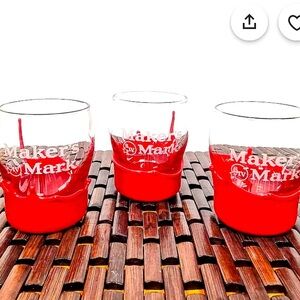 Makers mark hand wax dipped glasses, mint condition